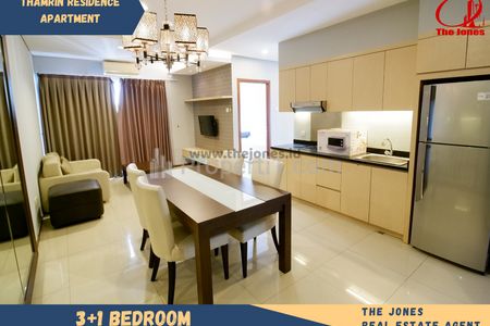 For Rent Apartemen Thamrin Residence Tower Edelweis Tipe 3+1 Bedroom Full Furnished, Dekat Mall Grand Indonesia, Plaza Indonesia, dan Thamrin