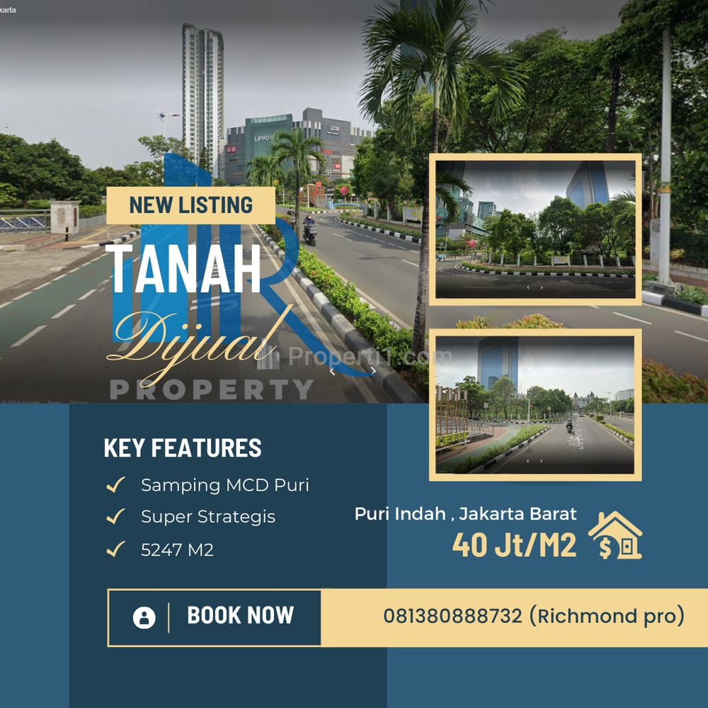45>40 Jt/m2, Jual Tanah Strategis di Depan Lippo Mall Puri di Bawah Harga Pasaran !