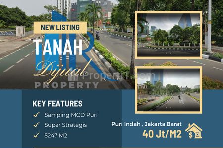 45>40 Jt/m2, Jual Tanah Strategis di Depan Lippo Mall Puri di Bawah Harga Pasaran !