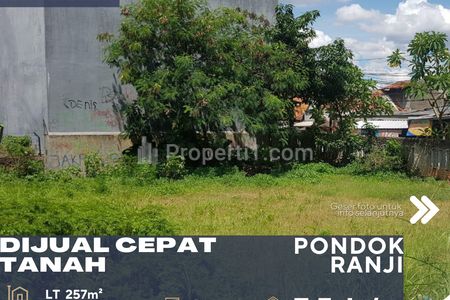 Dijual Cepat Tanah Letak Sangat Strategis di Pondok Ranji Ciputat Tangerang Selatan