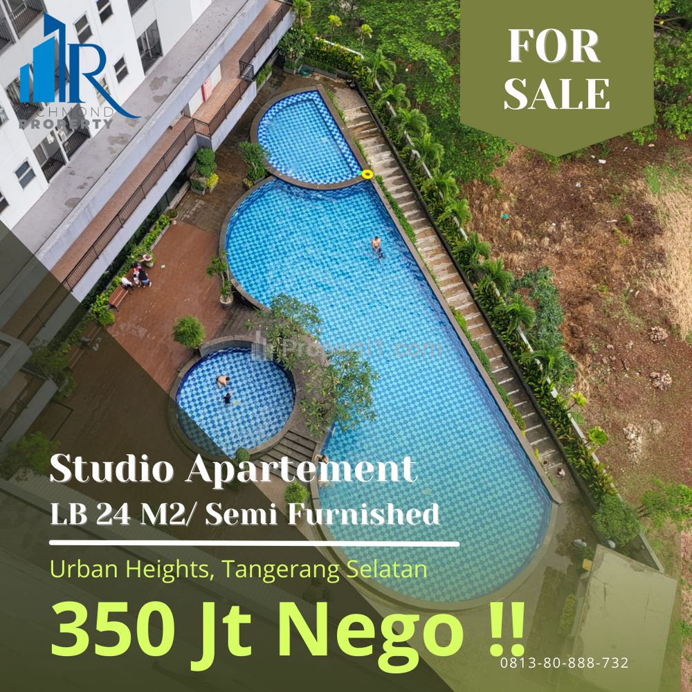 450>350 Jt ! Jual Murah Apartemen Studio di Urban Heights Residences BSD di Bawah Harga Beli