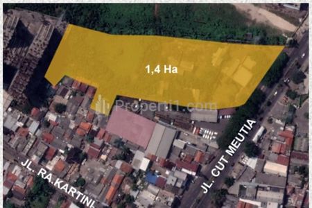 Jual Tanah Rata 1.4 Hektar Area Komersil, Jalan Cut Meutia, Kel. Sepanjang Jaya, Kec. Rawa Lumbu, Dekat Pekayon, Mal Metropolitan, Kota Bekasi