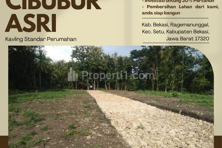 Dijual Tanah Kavling di Ragemanunggal Setu Bekasi, Dapat Legalitas SHM, Harga 1,7Jt Per Meter