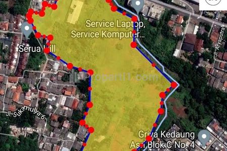 Jual Tanah 2.5 Hektar di Jalan Aria Putra, Pinggir Jalan, Serua Indah, Ciputat, Tangerang