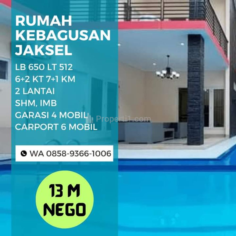 Jual Rumah di Kebagusan Jakarta Selatan Cakep Mewah Dekat ke TB Simatupang