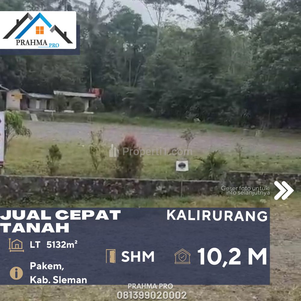 DiJual Tanah Letak Strategis Depan Tempat Wisata di Daerah Kaliurang Pakem Sleman Yogyakarta