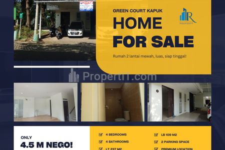 Jual Rumah di Greencourt Cengkareng Jakarta Barat, 240m2 Hanya di 4 M, Paling Murah di Pasaran