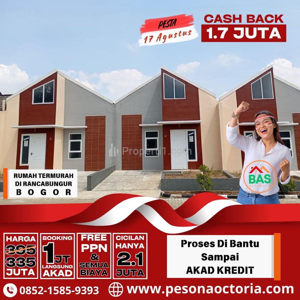 Rumah Dijual Murah Ready Stock Siap Huni Cukup Booking 1 Jt All In Free Semua Biaya Angsuran Cuma 2Jt, di Bogor