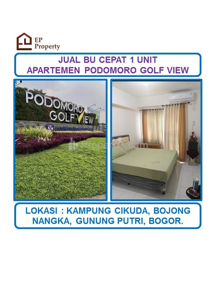 Jual BU Cepat 1 Unit Apartemen Podomoro Golf View Tipe Studio Furnished