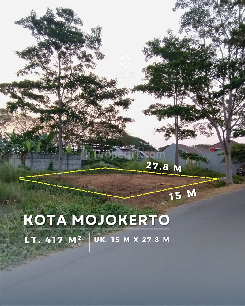 Dijual Tanah Kavling Siap Bangun, Nol Jalan Kota Mojokerto