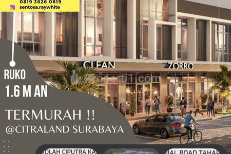 Dijual Ruko North West Citraland Surabaya Barat - Parkiran Mobil LUAS - Cocok buat Segala Usaha - MURAH Rp1,6 M-an