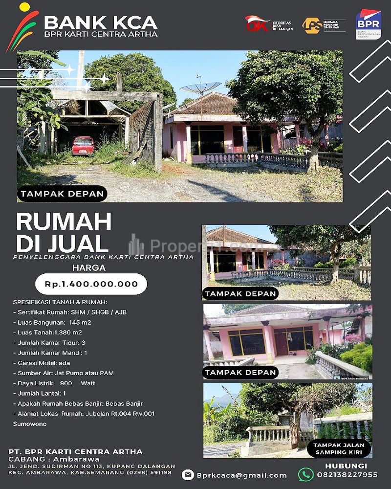 Rumah Dijual di Sumowono Semarang Dekat Alun-Alun Sumowono, SMP Negeri 1 Sumowono, Terminal Sumowono, Taman Waterboom Celosia Bandungan