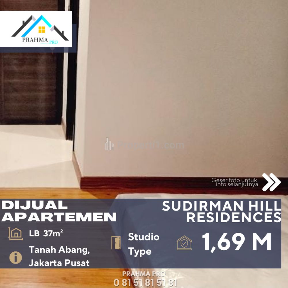 Dijual Apartemen Sudirman Hill Residences Studio Type Semi Furnish dengan View Spektakuler di Daerah Tanah Abang Jakarta Pusat