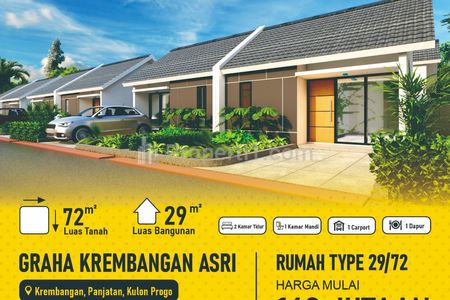 Jual Rumah di Kulon Progo, Dekat Stasiun Wates