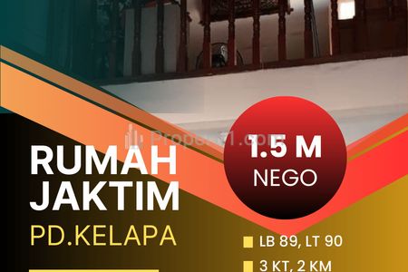 Jual Rumah di Pondok Kelapa Jaktim, Siap Huni Dekat Stasiun Klender