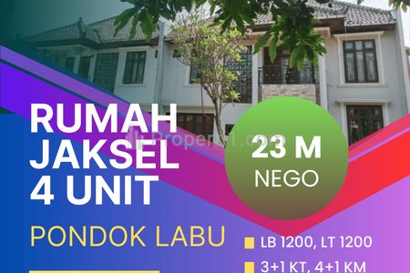 Jual Rumah di Pondok Labu Cilandak Jaksel, Siap Huni 2 Lantai Ada 4 Unit Sekaligus