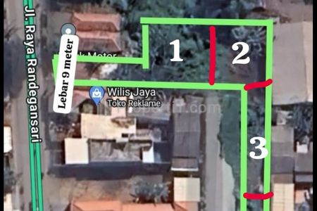 Dijual/Disewakan Tanah 1191m2 di Raya Randegansari - Mojo Kopek - Mulung - Driyorejo - GRESIK Jatim - 2 AKSES Keluar MASUK - Dekat Citraland Driyorejo