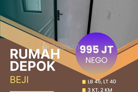 Jual Rumah di Beji Depok, Rumah Cakep 2 Lantai Dekat ke Kampus UI dan Gunadarma