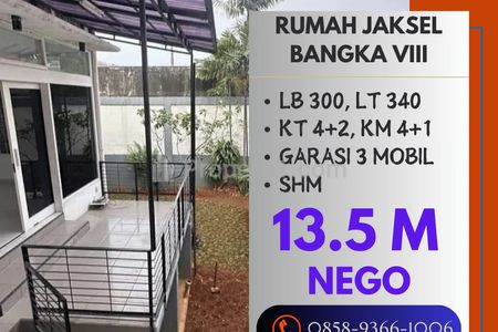 Jual Rumah di Bangka, Mampang Prapatan, Jaksel, 3 Lantai Cakep Strategis