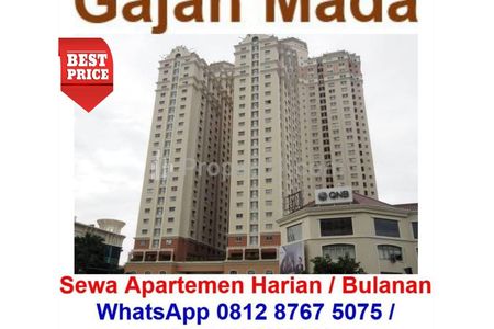 Sewa Apartemen Mingguan/Bulanan/Tahunan Mediterania Gajah Mada Type 2BR Furnished, dekat Pancoran Glodok dan Halte Busway