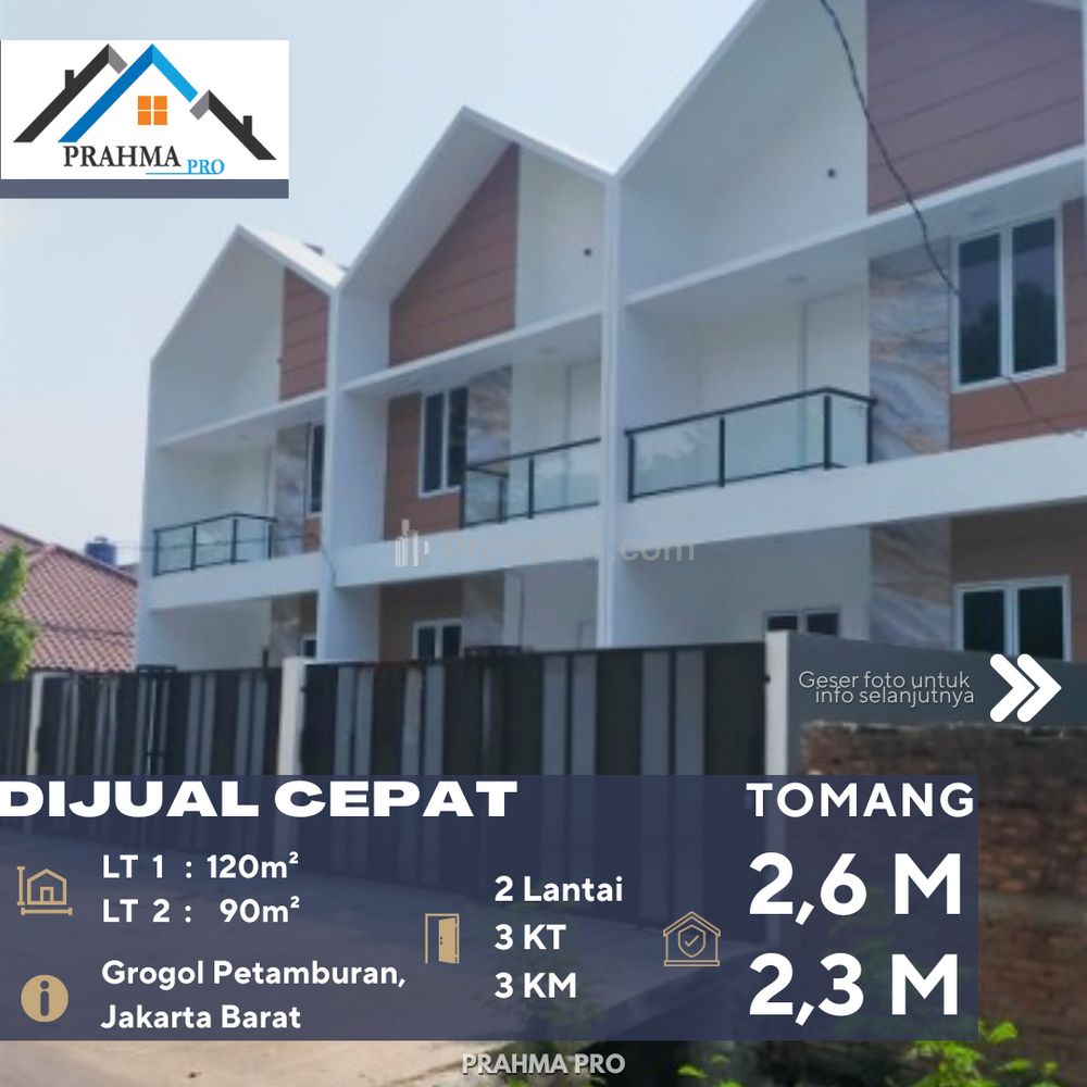 Dijual 2 Unit Rumah Bagus Minimalis di Jalan Utama di Daerah Tomang Jakarta Barat
