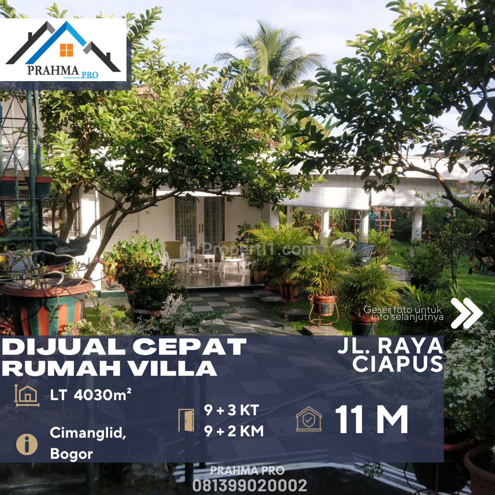 Dijual Rumah Villa Area Luas Ada Kolam Renang di Daerah Cimanglid Bogor