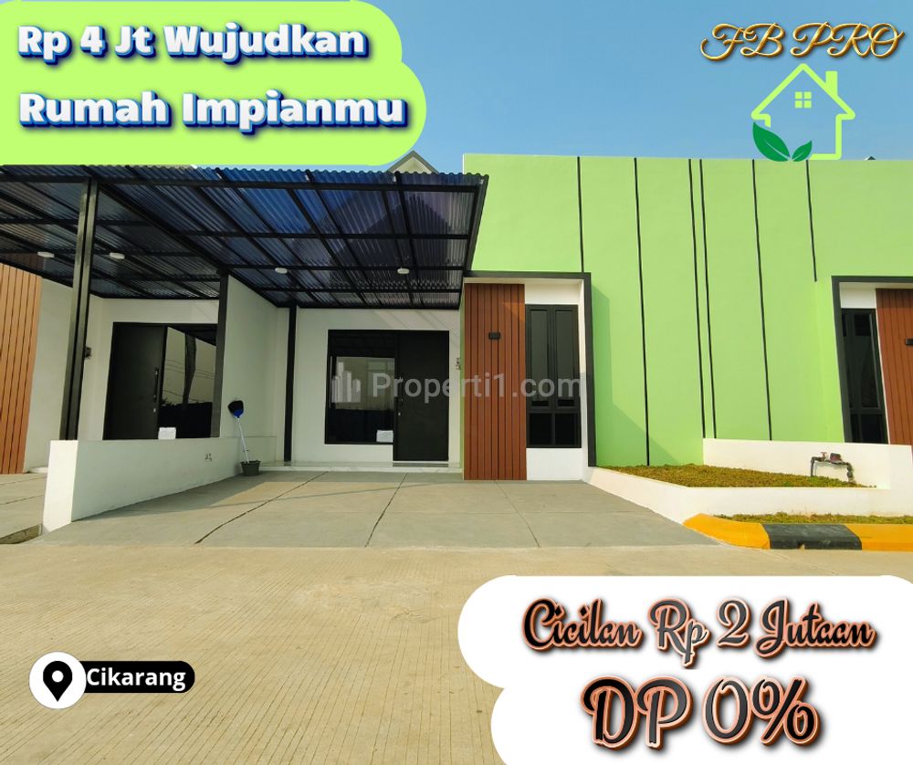 Jual Rumah Khalas Cluster Estate Bekasi, Akses Jalan Provinsi Dinding Bata Merah Full