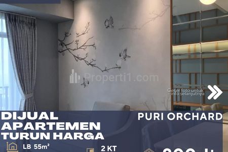 Dijual Unit Apartemen Puri Orchard 2BR Full Furnished Harga Sangat Menarik Hadap Timur di Jakarta Barat