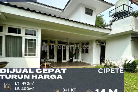 Dijual Cepat Rumah Cantik Kokoh Halaman Luas Quiet Area di Cipete Jakarta Selatan