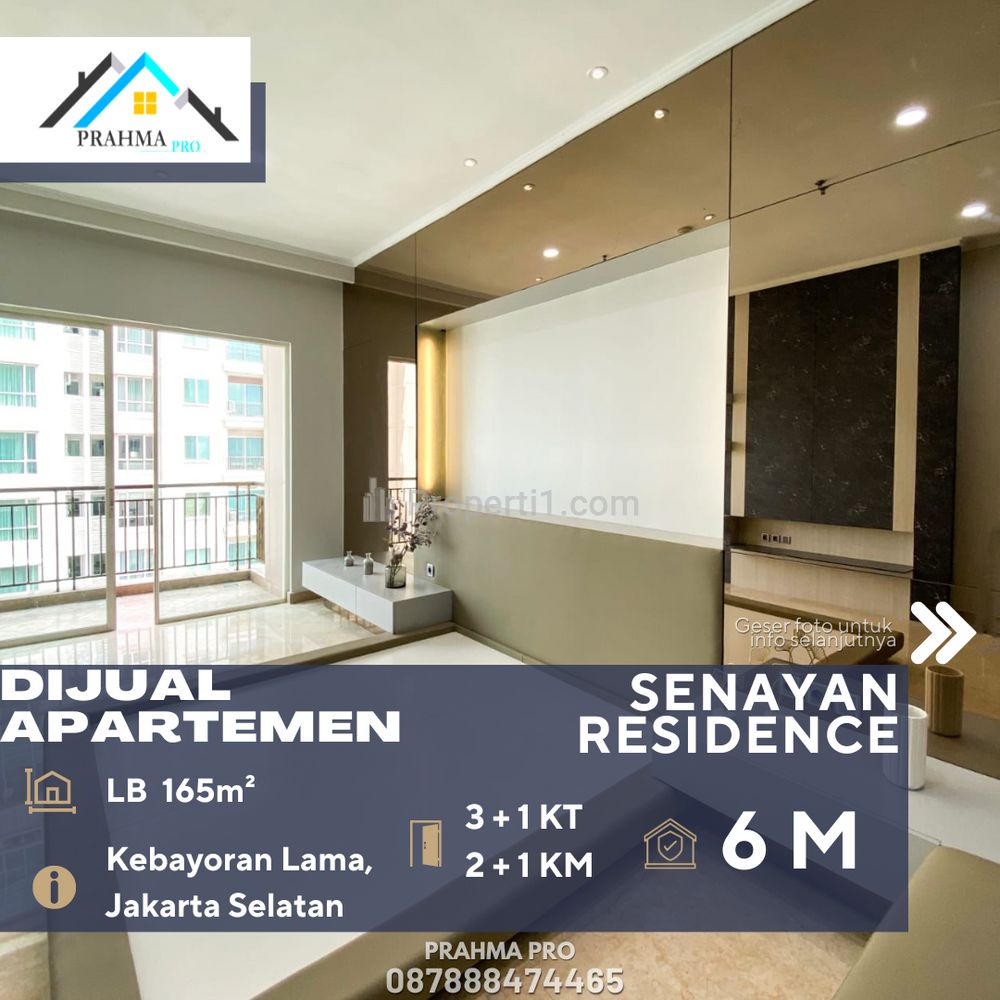 Jual Apartemen Senayan Residence 3BR di Kebayoran Lama Jakarta Selatan