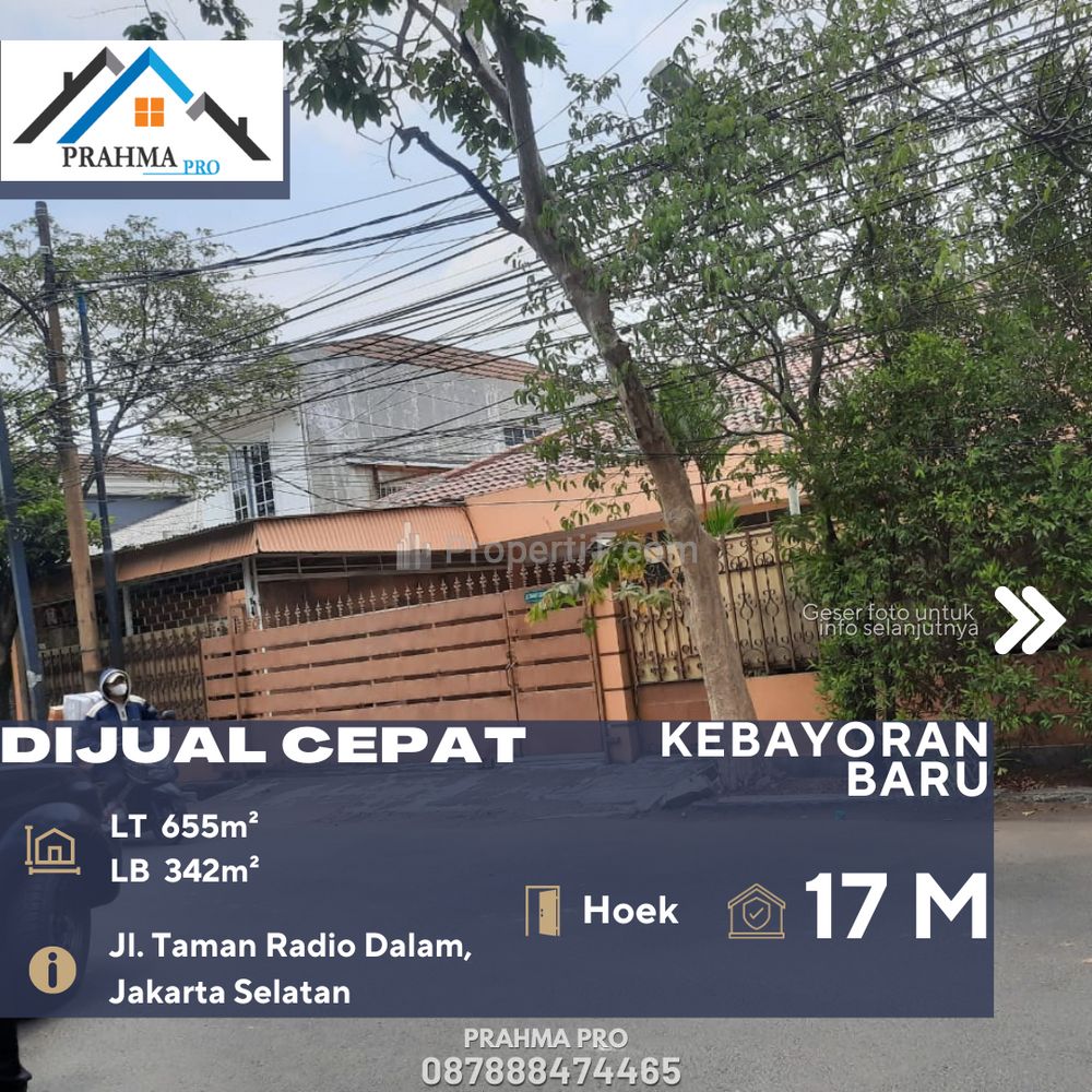 Dijual Rumah Posisi Hoek Harga Mendekati NJOP di Daerah Kebayoran Baru, Jakarta Selatan