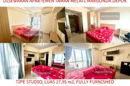 Disewakan Langsung Pemilik Apartemen Taman Melati Margonda Depok Tipe Studio Fully Furnished