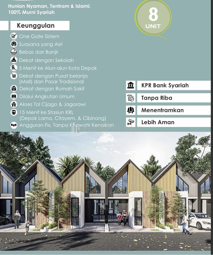 Dijual Rumah Cluster Pesona Muslim Insani Depok
