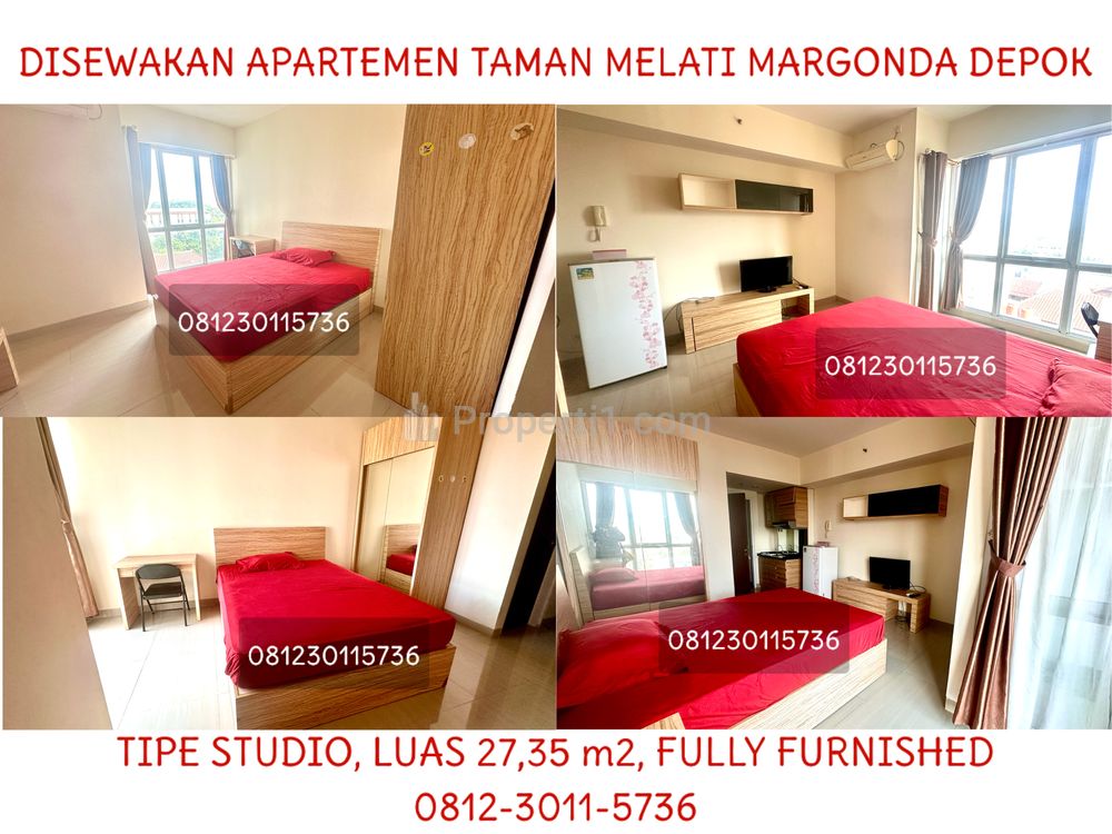 Disewakan Langsung Pemilik Apartemen Taman Melati Margonda Depok Tipe Studio Fully Furnished