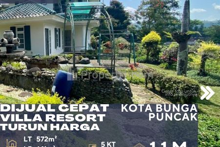 Dijual Villa Resort Dekat Kota Bunga Lingkungan Rindang View Bagus di Puncak Cipanas, Cianjur