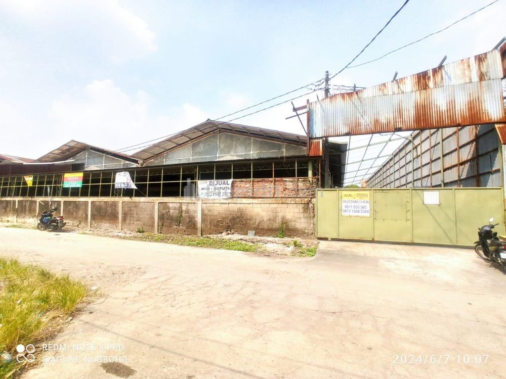 Jual Gudang Luas Tanah 1500 m2, Luas Bangunan 1365 m2, Akses Kontainer, Area Batu Ceper, Tangerang, Banten