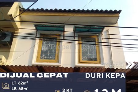 Dijual Cepat Rumah Minimalis 2 Lantai di Daerah Duri Kepa, Jakarta Barat