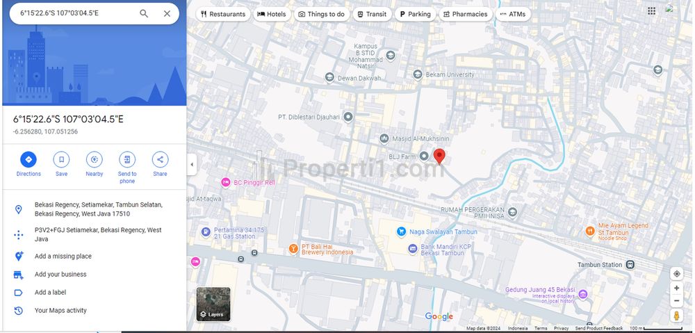 Jual Tanah Garapan di Belakang Naga Swalayan Tambun Bekasi