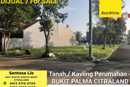 Dijual Tanah Kavling Bukit Palma Citraland Blok F Surabaya Barat - Lokasi Hook - Dekat Sekolah Citra Berkat, North West Citraland