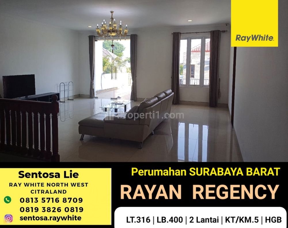 Dijual Rumah Rayan Regency Wiyung - Luas Tanah 316 m2 - Spesial 2 Akses Jalan  Graha Family, Dian Istana Wiyung Surabaya