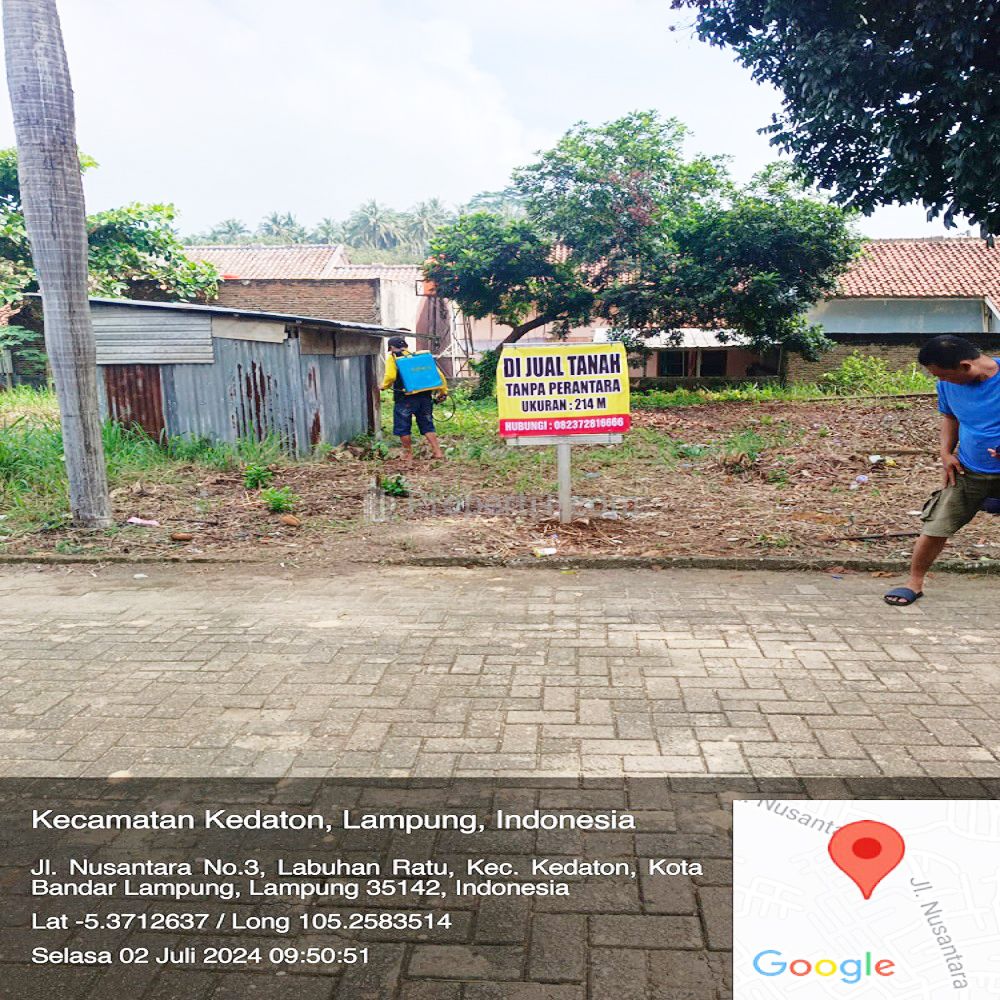 Jual Tanah di Kedaton Bandar Lampung Dekat Mall Boemi Kedaton, Transmart Bandar Lampung, Lampung Walk, RS Advent Bandar Lampung, Universitas Lampung