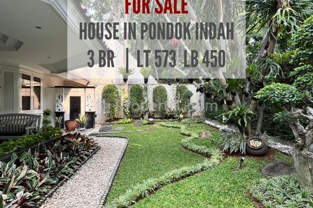 Jual Rumah di Pondok Indah Jakarta Selatan, Bagus, SHM, 2 Storey, Tanah 573 sqm, Bangunan 450sqm, Private Garden, Direct Owner, Yani Lim 08174969303