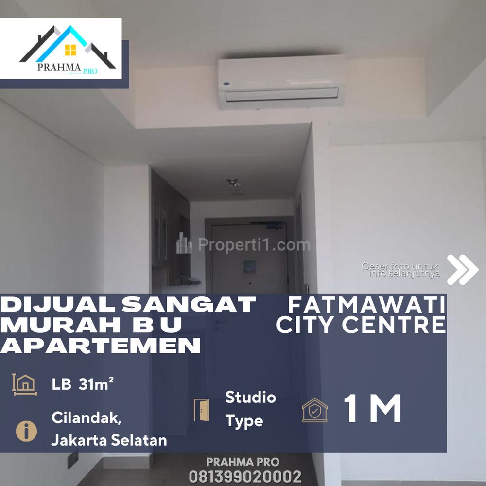 Dijual Cepat Apartemen Fatmawati City Center Studio Type Harga di Bawah Harga Pasaran di Fatmawati Jakarta Selatan