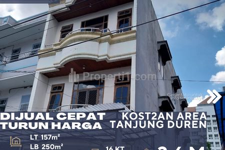 Dijual Rumah Kost Lokasi Strategis Belakang Universitas Tarumanegara di Daerah Tanjung Duren, Jakarta Barat