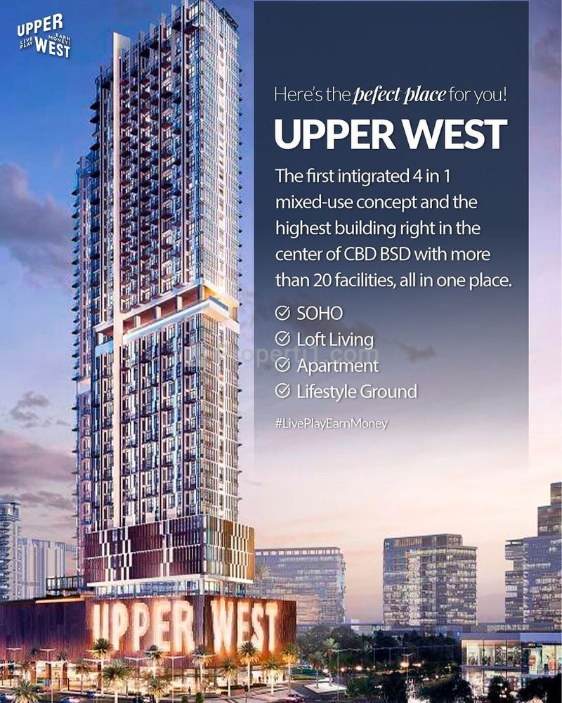 Dijual Apartemen Upper West BSD City Tower 1 - 2 Kamar Semi Furnished