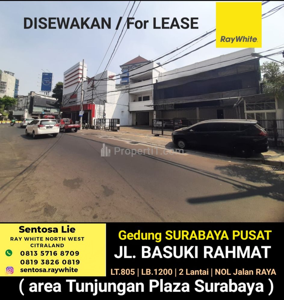 Disewakan Gedung di Surabaya Pusat - Area Tunjungan Plaza - Basuki Rahmat - NOL Jalan - Parkiran Luas - Cocok buat Segala Usaha