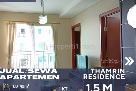 Dijual Apartemen Thamrin Residence 1BR Fully Furnished di Daerah Tanah Abang Jakarta Pusat