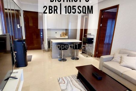 Jual Apartemen District 8, Rare Unit 2+1BR, 105 sqm, Furnished, Well Maintained Unit, Best Price Guaranteed, Direct Owner