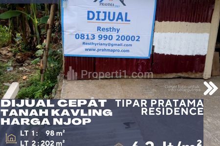 Dijual Murah 2 Unit Tanah Letak Sangat Strategis Harga NJOP di Daerah Pasar Rebo Jakarta Timur