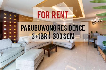 Sewa Apartemen Pakubuwono Residence, 3+1BR, 280sqm, Fully Furnished, Pool View, Well Maintained, Ready to Move In, Direct Owner